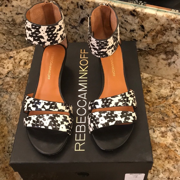 Rebecca minkoff leather ankle strap sandals Clearance